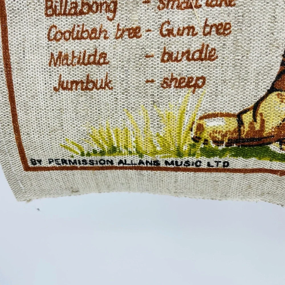 Gainsborough‎ Waltzing Matilda Vintage Linen Cotton Tea Towel Australia Souvenir